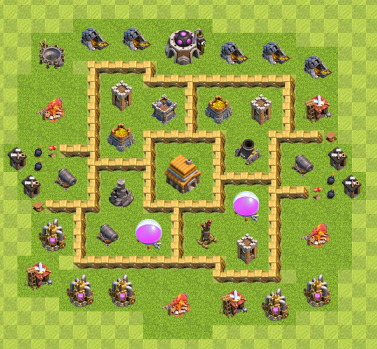 نقشه کلش اف کلنز برای townhall 5